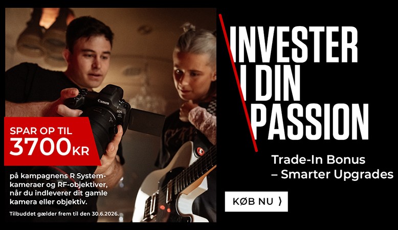 Canon tilbyder en Trade-in rabat p&aring; udvalgte produkter. Indlever et gammelt kamera og s&oslash;g Trade-in rabatten direkte hos Canon